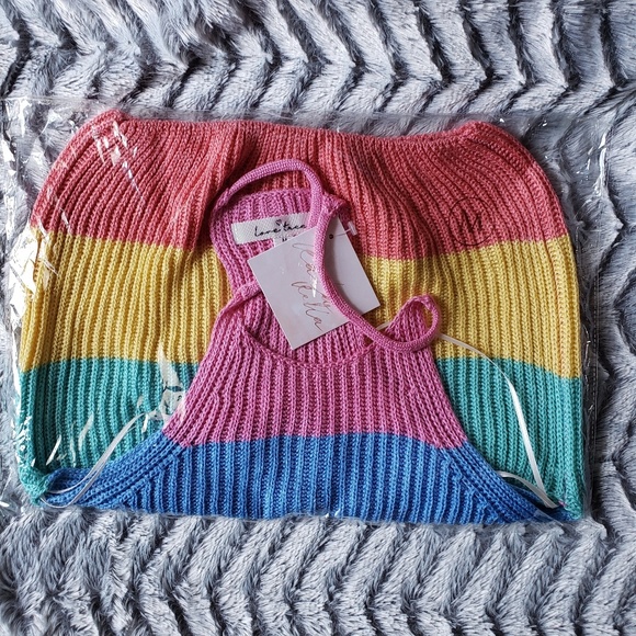 Love Tree. Retro 70's Colorblock Knit Tank - Picture 3 of 3